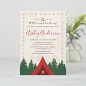 Camping Baby shower Uitnodiging (Staand voorkant)