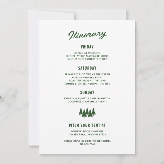 Camping Bach Bachelorette Camping Kaart (Achterkant)