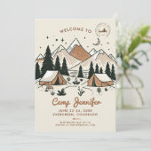 Camping Bach Stamp 3-daagse vrijgezellenfeest Kaart (Staand voorkant)