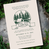 Camping Bachelor Party Rustieke Bossen voor Groom Kaart