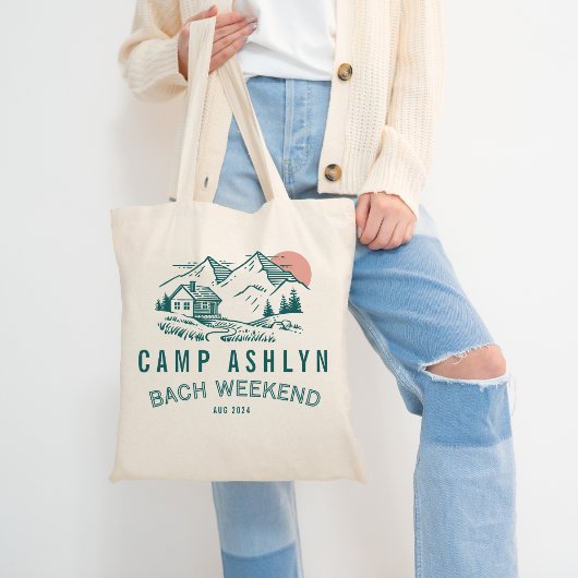 Camping Bachelorette Berghut Boodschappentas Tote Bag