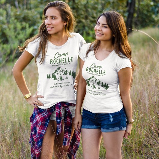 Camping Bachelorette Crew Wit T-shirt