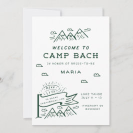 Camping Bachelorette Meisjes Trip Glamping Bach Kaart