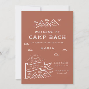 Camping Bachelorette Meisjes Trip Glamping Bach Kaart