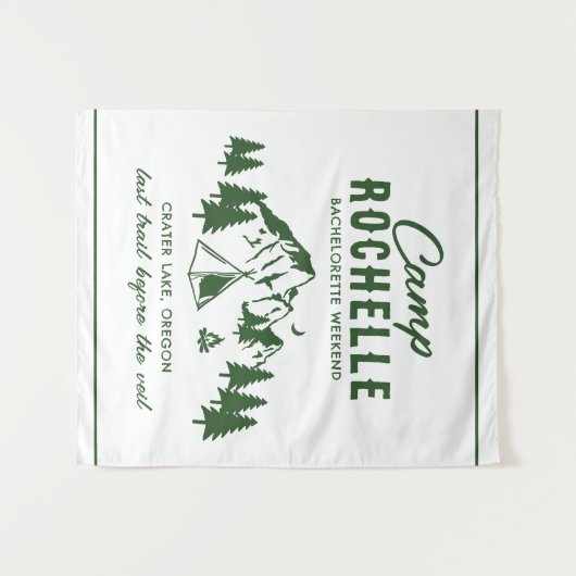Camping Bachelorette Party Achtergrond Tapestry Wandkleed (Voorkant (horizontaal))