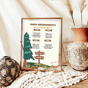 Camping Bachelorette Party Cabine Opdracht Onderte Poster