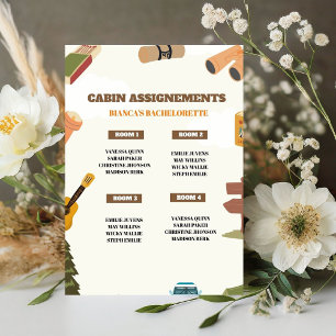Camping Bachelorette Party Cabine Opdracht Onderte Reclamebord Met Voetstuk
