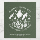 Camping Bachelorette Party Eenvoudig Modern Sparkl Wijn Etiket (Enkel label)