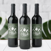 Camping Bachelorette Party Eenvoudig Modern Sparkl Wijn Etiket