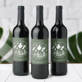 Camping Bachelorette Party Eenvoudig Modern Sparkl Wijn Etiket