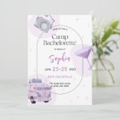 Camping Bachelorette Party Invitation Card Kaart (Staand voorkant)