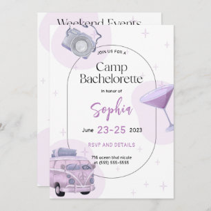 Camping Bachelorette Party Invitation Card Kaart