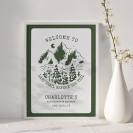 Camping Bachelorette Party Modern Welkomstbord Poster
