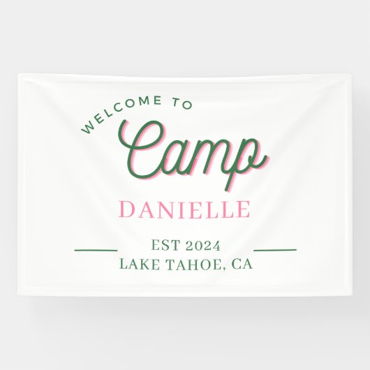 Camping Bachelorette Party Ouder Custom Spandoek (Horizontaal)