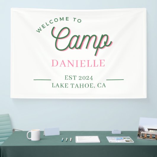 Camping Bachelorette Party Ouder Custom Spandoek (Beurs)