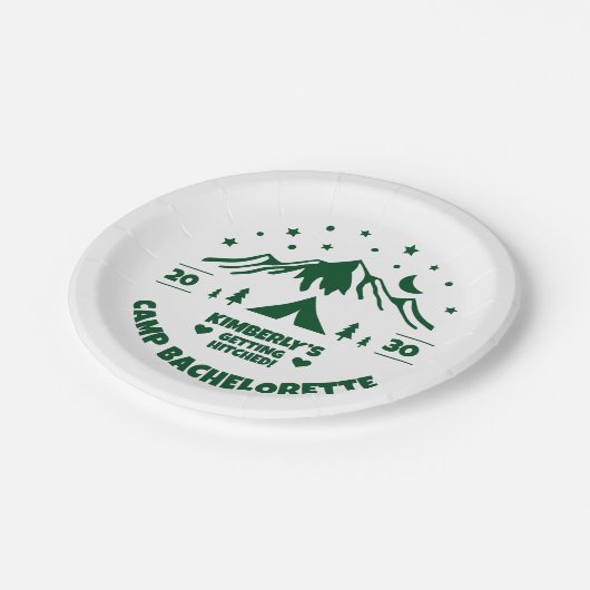 Camping Bachelorette Party Papieren Bordje (Gekanteld)