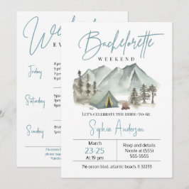 Camping Bachelorette Party Weekend Uitnodiging