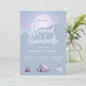 Camping Bachelorette Party Weekend Uitnodiging (Staand voorkant)