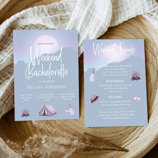 Camping Bachelorette Party Weekend Uitnodiging