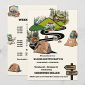 Camping Bachelorette Weekend Route Kaart (Voorkant / Achterkant)