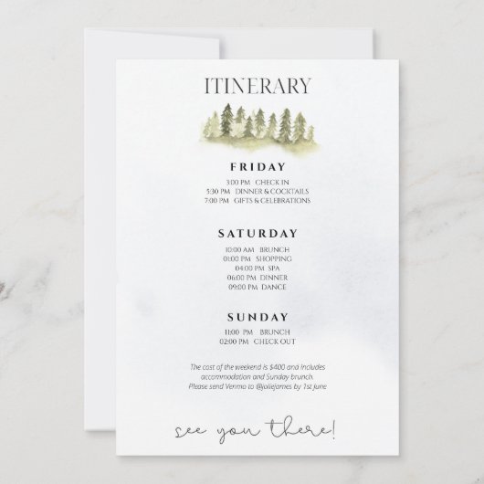 Camping bachelorette weekendroute kaart (Achterkant)