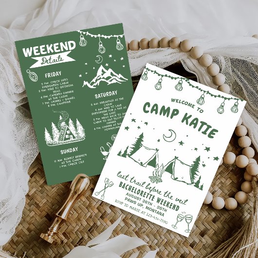 Camping Bachelorette Weekenduitnodiging Kaart