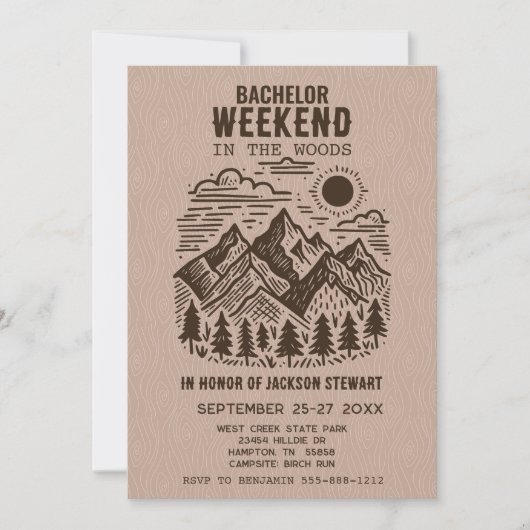 Camping Bachelorfeest Kaart (Voorkant)