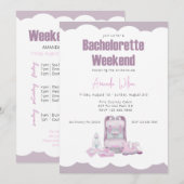 Camping Backpack Bachelorette Party Invitation Kaart (Voorkant / Achterkant)