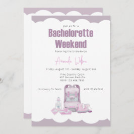 Camping Backpack Bachelorette Party Invitation Kaart