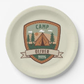  Camping Badge Gepersonaliseerd Papieren Bordje (Voorkant)