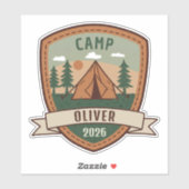 Camping Badge Gepersonaliseerd Sticker (Vel)