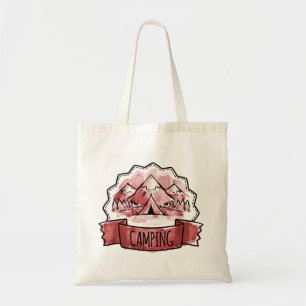 Camping Badge Tote Bag