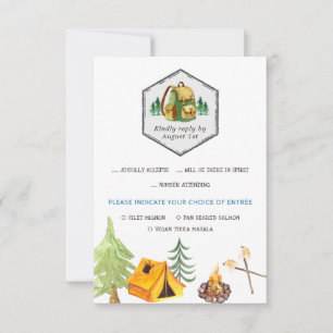Camping Badges & Icons RSVP met maaltijdkeuze Kaartje