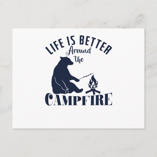 Camping Bär am Feuer "Het leven is beter rond de C Briefkaart (Voorkant)