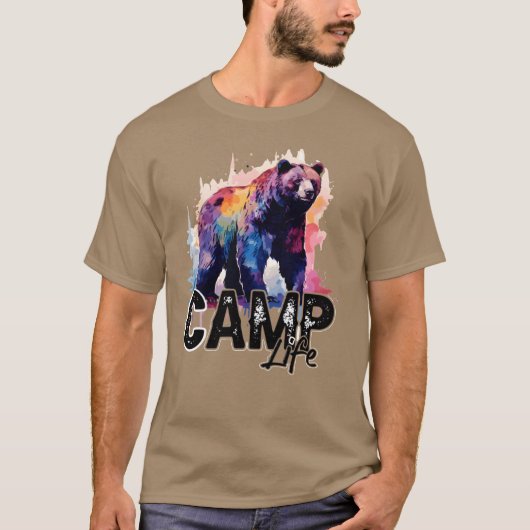 Camping Bear Summer Camp Quote Camping Des boy T-shirt (Voorkant)