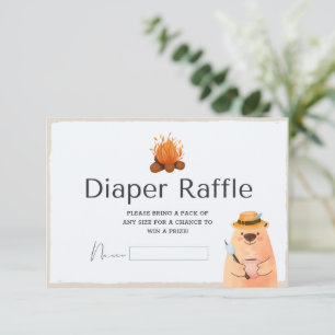 Camping Beer Baby shower Diaper Raffle Card Kaart