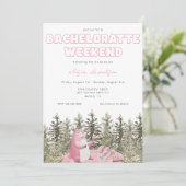 Camping Beer Bachelorette Party Invitation Kaart (Staand voorkant)