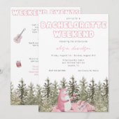 Camping Beer Bachelorette Party Invitation Kaart (Voorkant / Achterkant)
