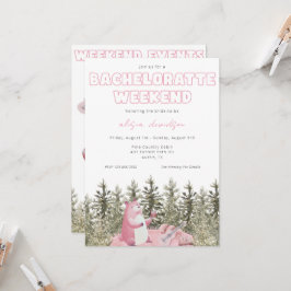 Camping Beer Bachelorette Party Invitation Kaart