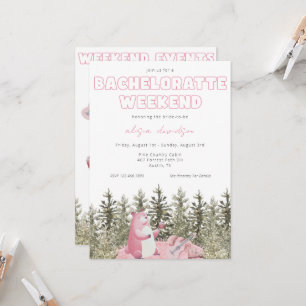 Camping Beer Bachelorette Party Invitation Kaart