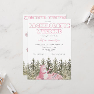 Camping Beer Bachelorette Party Invitation Kaart