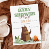 Camping Beer Bonfire Baby shower Invitation Kaart