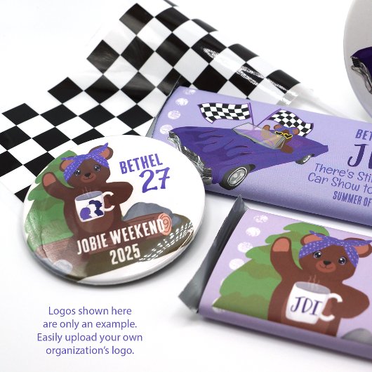 Camping Beer, Paarse Bandana Meisjes Jeugdclub Magneet