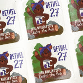 Camping Beer, Paarse Bandana Meisjes Jeugdclub Vierkante Sticker