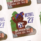 Camping Beer, Paarse Bandana Meisjes Jeugdclub Vierkante Sticker