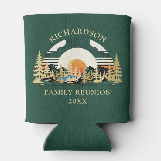 Camping Bergen Zonsondergang Groene Familie Reünie Blikjeskoeler (Achterkant)