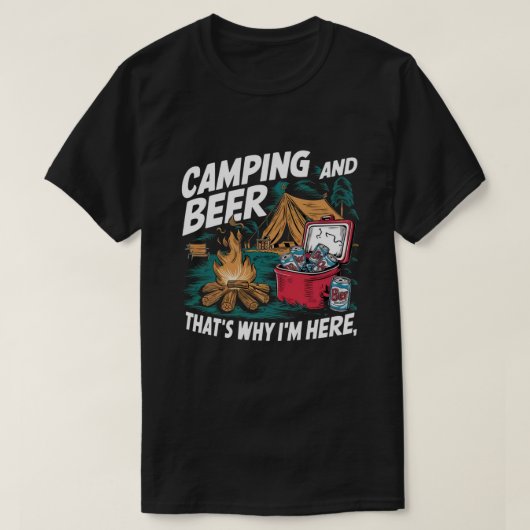 Camping & bier: het perfecte avontuur t-shirt (Design voorkant)