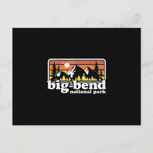 Camping Big Bend National Park Retro Hiking Briefkaart (Voorkant)