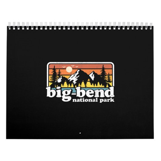 Camping Big Bend National Park Retro Hiking Kalender (Hoes)