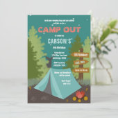 Camping Birthday Camp Out Uitnodiging (Staand voorkant)